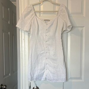 Abercrombie & Fitch White Button-Down Dress
